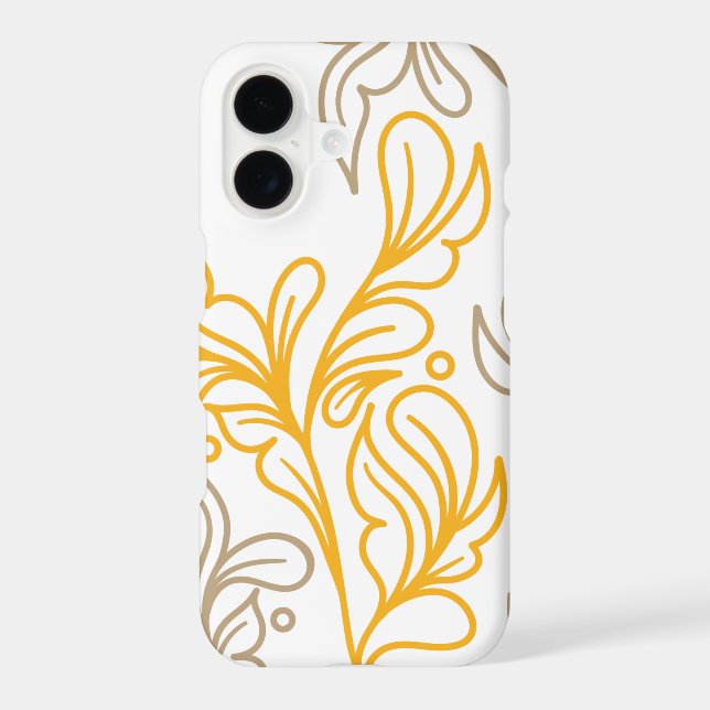 Coque iPhone Design en feuille Boho d'or (Verso)
