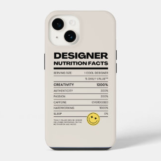 Coque Pour iPhone 14 Designer Nutrition Facts amusant