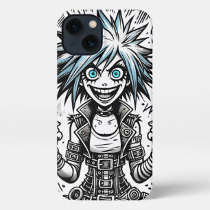 Etui iPhone 13 dessin animé joyeux art original blu_eyes black_a