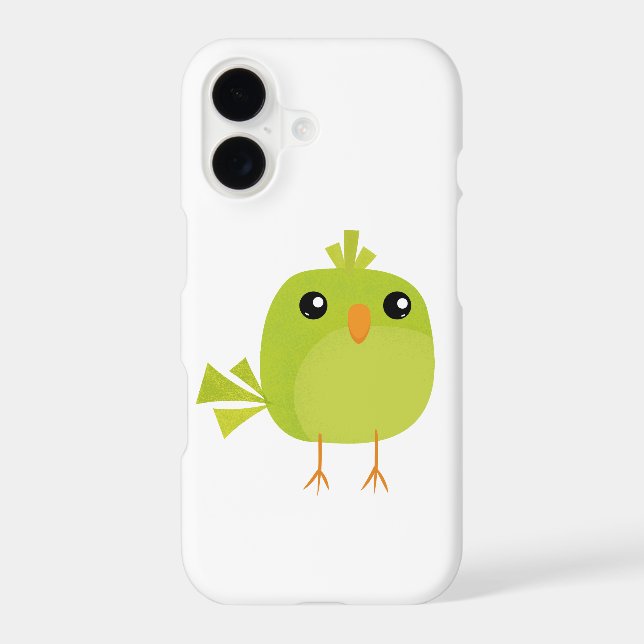Coque iPhone Dessin d'oiseau vert (Verso)