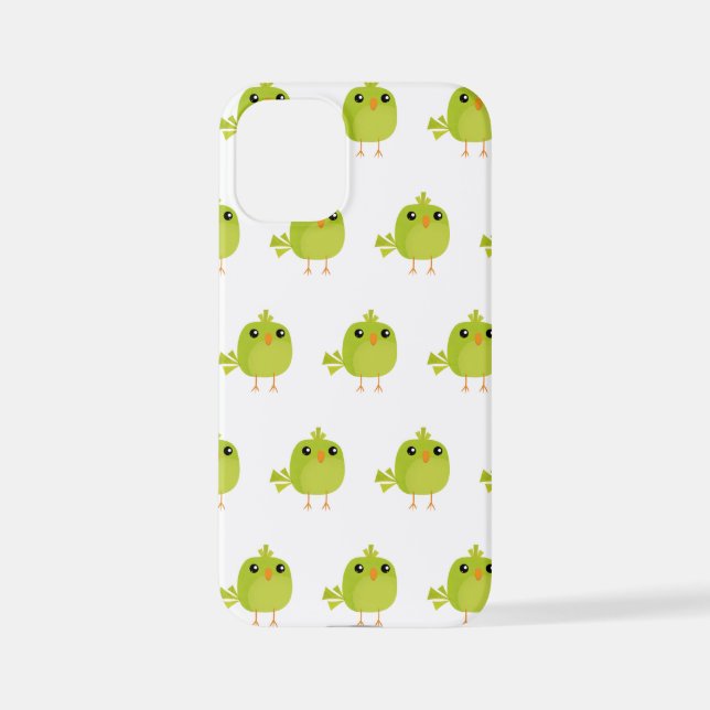 Coque iPhone Dessin d'oiseau vert (Verso)