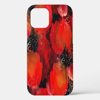 Coque iPhone 12 Dessin numérique à l'aquarelle des Pavots Sauvages