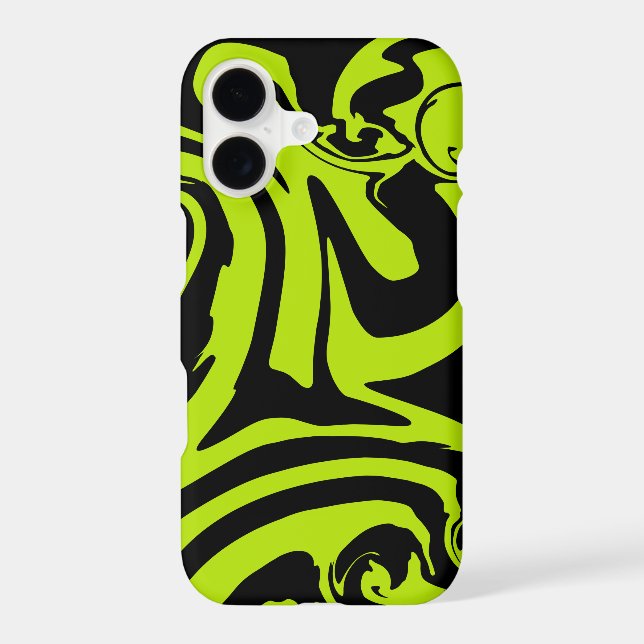 Coque iPhone Déversement - Lime vert et noir (Verso)