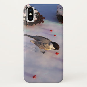 Coque iphone d'hiver de Chickadee
