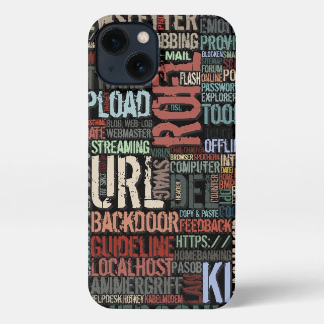 Coque iPhone Dictionnaire d'ordinateur en couleurs (Verso)