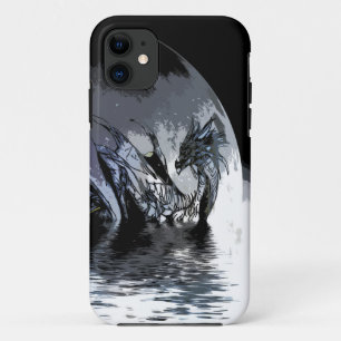 Coque iphone d'illustration de dragon bleu et de l