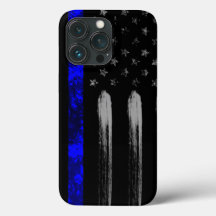 Coque iphone d'indicateur Grunge Ligne Bleue Pro