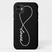 Coque iphone d'infini d'amour noir et blanc