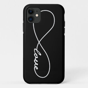 Coque iphone d'infini d'amour noir et blanc