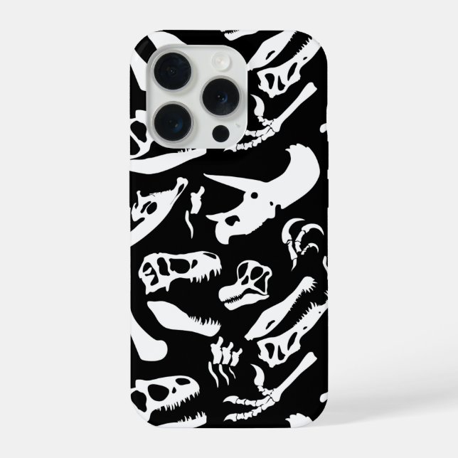 Coque iPhone Dinosaur Bones (Black) (Verso)