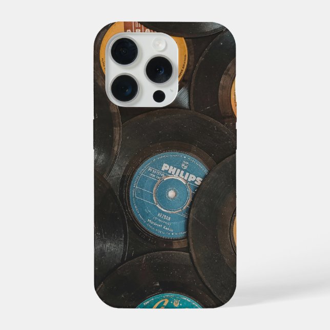 Coque iPhone Disques Classiques Vinyle Noir (Verso)