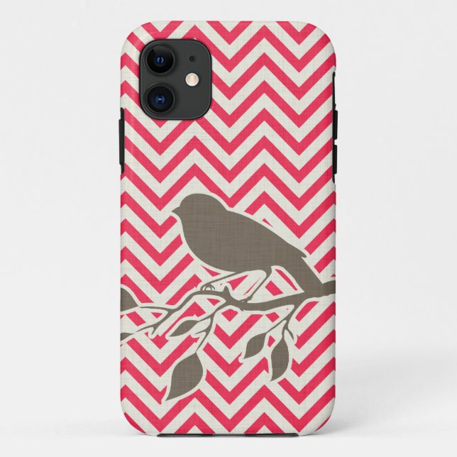 Coque iphone d'oiseau et de Chevron (Dos)