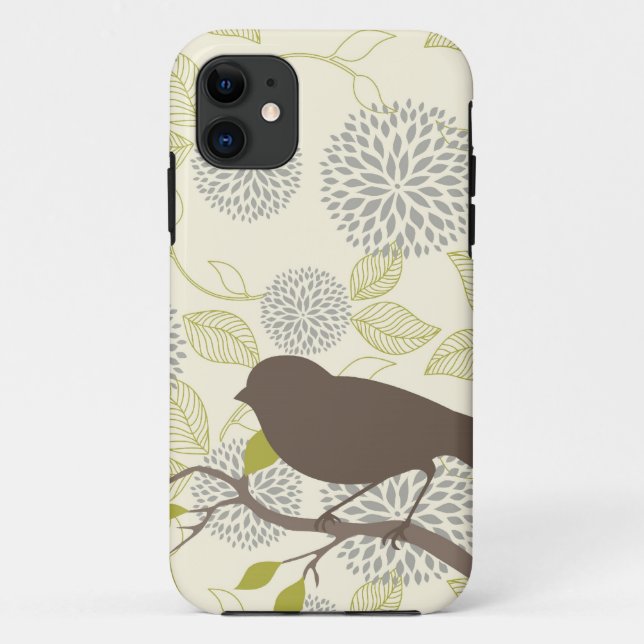 Coque iphone d'oiseau et de fleur (Dos)