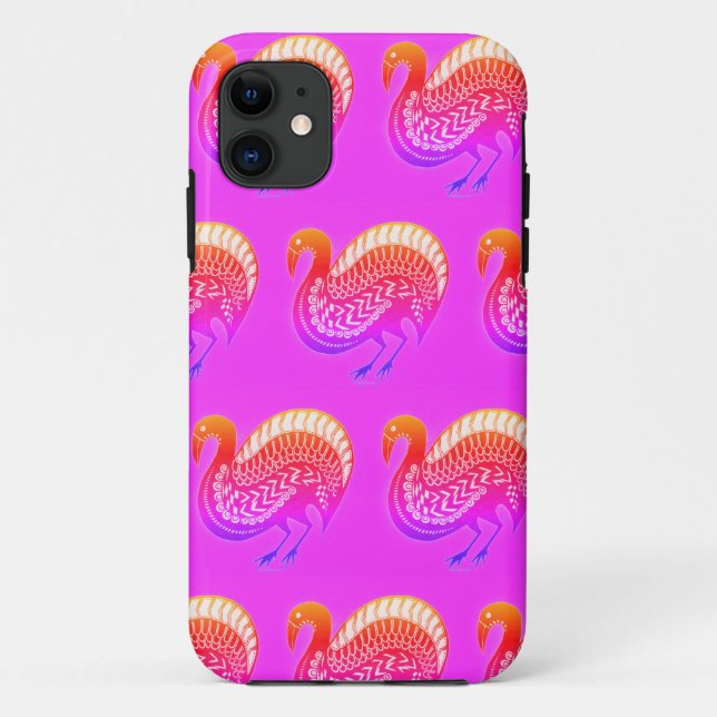 Coque iphone d'oiseaux roses inspiré de la Grèce m (Dos)