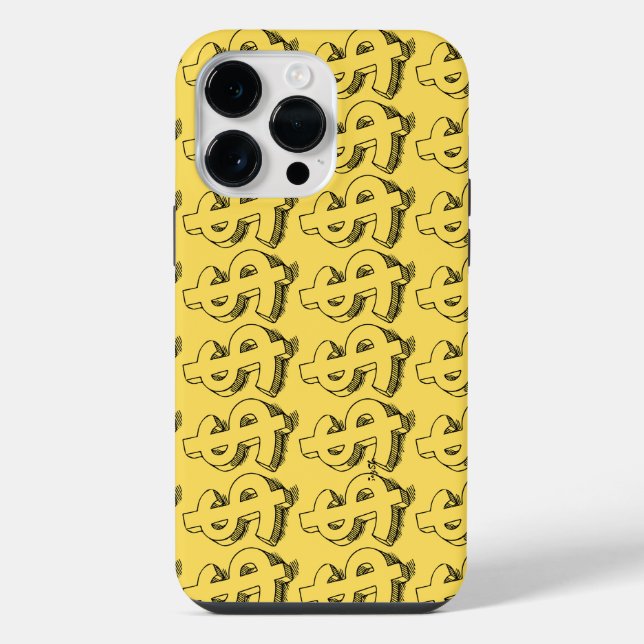 Coque iPhone dollar or (Verso)
