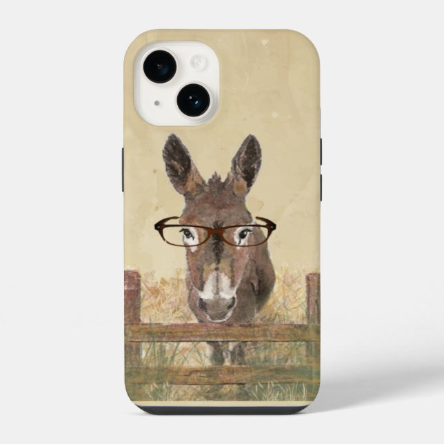 Coque iPhone Donkey Burro avec lunettes pour les seins (Verso)