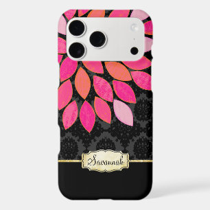 Coque iphone d'or noir rose orange personnalisé