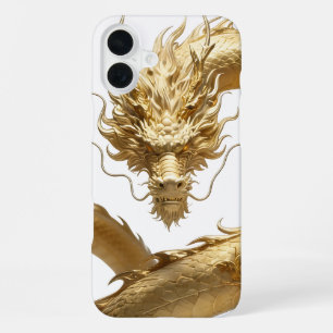 Coque iPhone 16 Plus Dragon Chinois Doré Art   Créature Mythique Fantas