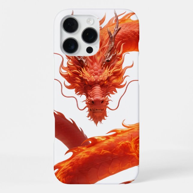 Coque iPhone Dragon d'Art de Feu Rouge | Conception de Dragon d (Verso)