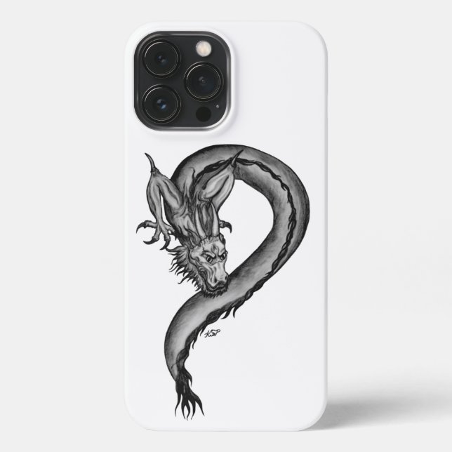 Coque iPhone Dragon en style tatouage (Verso)