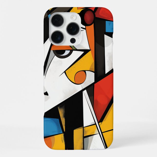 Coque iPhone Dramatique Cubiste Design d'art Abstrait (Verso)