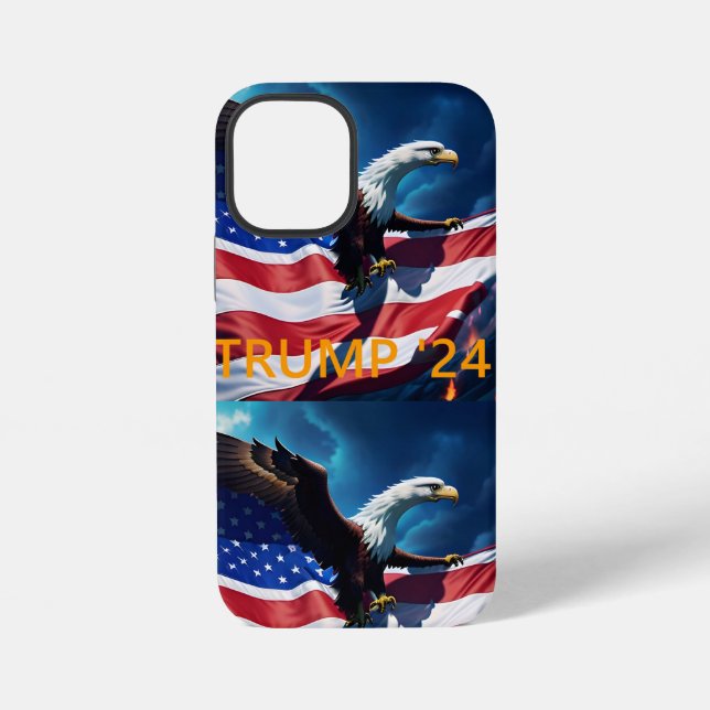 Coque iPhone Drapeau américain Aigle TRUMP 2024 (Verso)