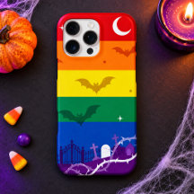 Drapeau arc-en-ciel LGBTQ effrayant Halloween Cime