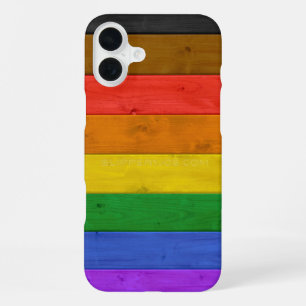 Coque iPhone 16 Plus Drapeau de fierté gay inclusif texturé de Slippery