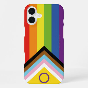 Coque iPhone 16 Plus Drapeau de fierté intersexe de SlipperyJoe's fond 