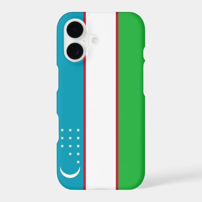 Coque iPhone Drapeau de l'Ouzbékistan (Verso)