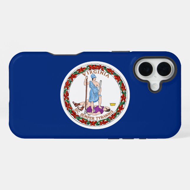 Coque iPhone Drapeau du Commonwealth/État de Virginie (Verso Horizontal)