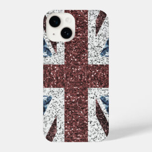 Coque Pour iPhone 14 Drapeau du Royaume-Uni Rustic vintage scintille pa