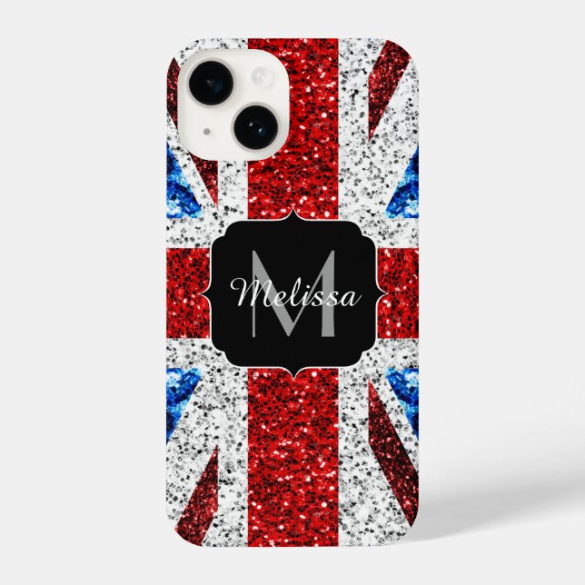 Coque iPhone Drapeau rouge bleu blanc brillant parties scintill (Verso)