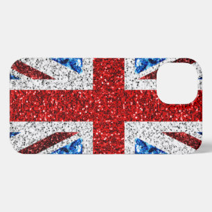 Etui iPhone 13 Drapeau rouge bleu blanc brillant parties scintill