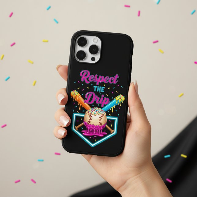Coque iPhone Drip Baseball Ice Cream Design Melting Baseball (Créateur téléchargé)