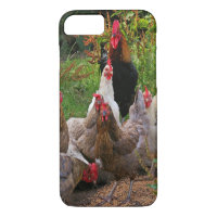 Coque iphone drôle de poulets et de coq de basse