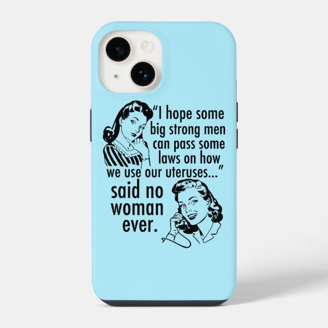 Coque iPhone Drôle Pro Choice Rétro Feminist Caricature politiq (Verso)