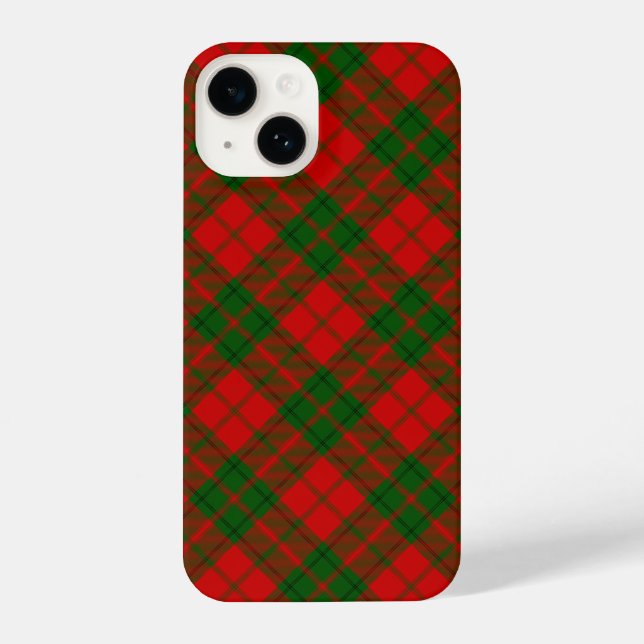 Coque iPhone Drummond tartan rouge vert plaid (Verso)
