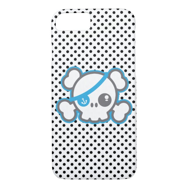 Coque iphone du crâne de Kawaii Pirate (Dos)