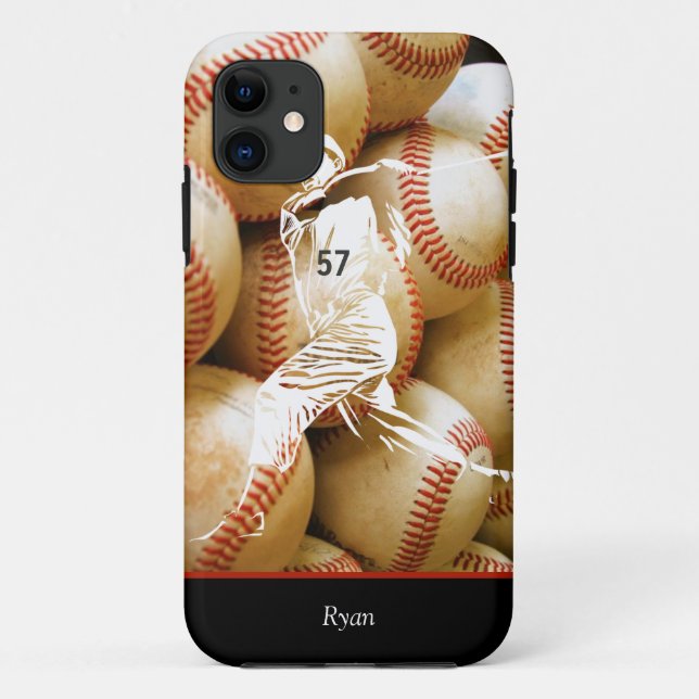 coque iphone du joueur de baseball personnalisé (Dos)