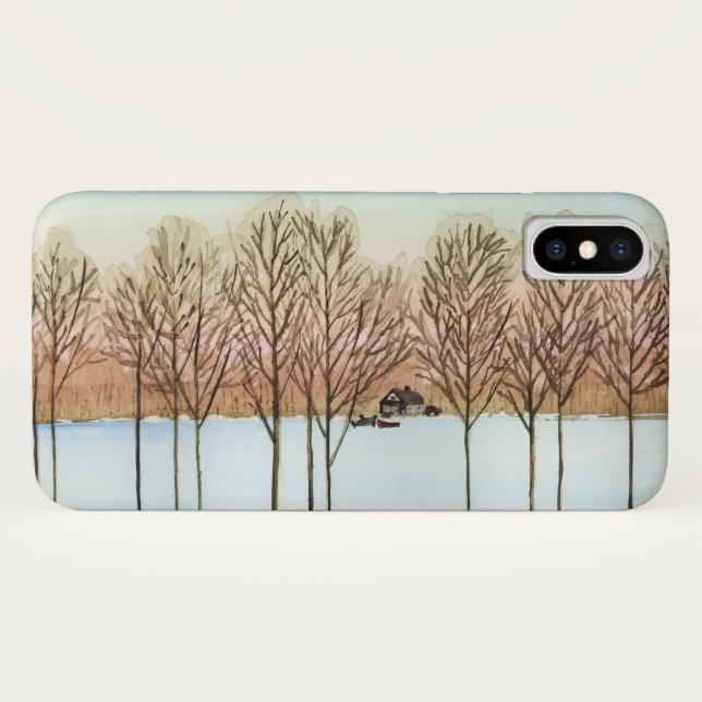 Coque iphone du lac Winter (Dos (Horizontal))