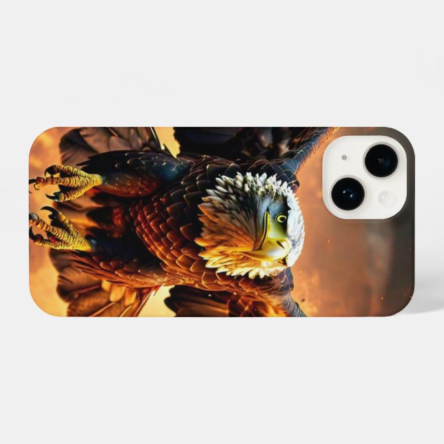 Coque iPhone "Eagle Chase iPhone 14/13 Coque : Fierce Protectio (Verso Horizontal)