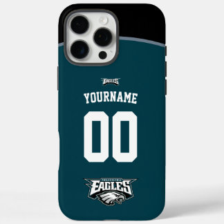 Coque iPhone 16 Pro Max Eagles personnalisées Jersey Football américain
