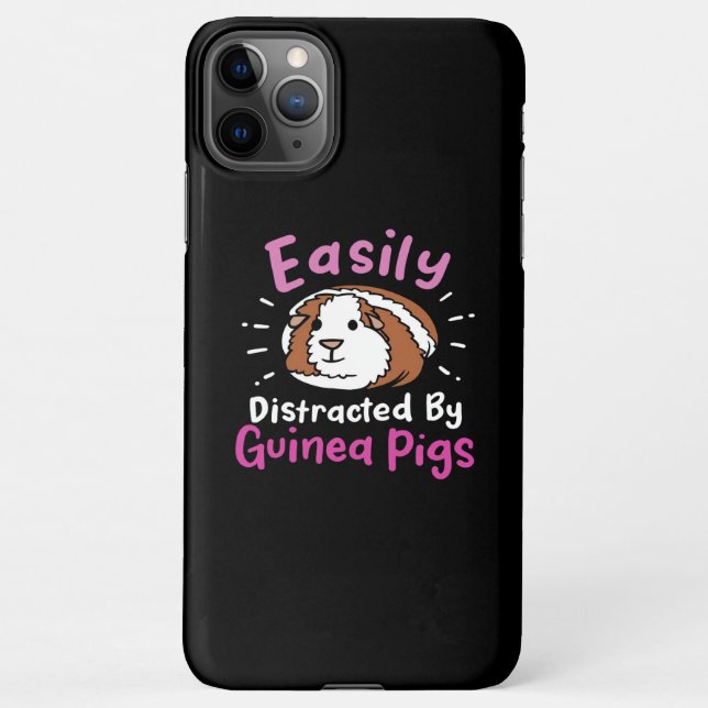 Coque iPhone Easily Distracted by Guinée Pigs | Cute Pet (Dos)