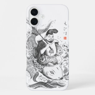 Coque iPhone 16 Plus Ebisu - Dieu de la pêche et du commerce (peinture 