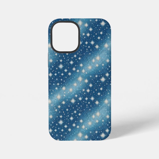 Coque iPhone Éblouissant casque téléphonique bleu étincelant po (Verso)