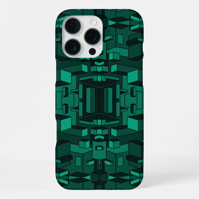 Coque iPhone Écran de téléphone vert Emerald (Verso)