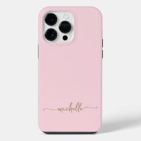 Écriture de nom moderne chic et féminin rose doré
