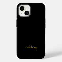 Écriture noire et or | Monogramme moderne élégant