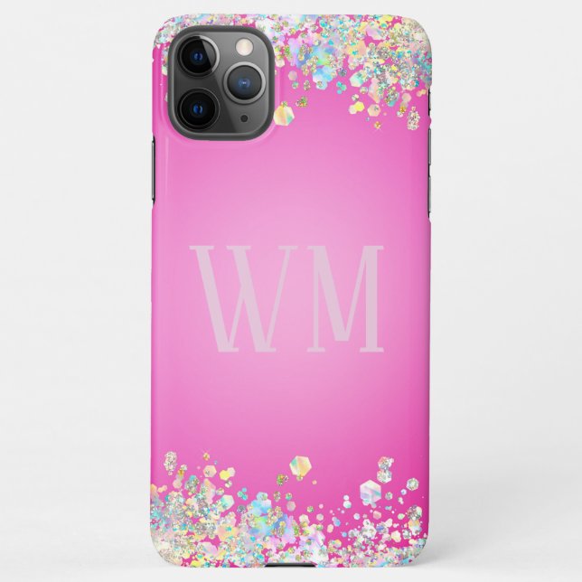 Coque iPhone Effet de Parties scintillant rose (Dos)